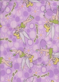 Fairies on Lavender Cotton Interlock Knit