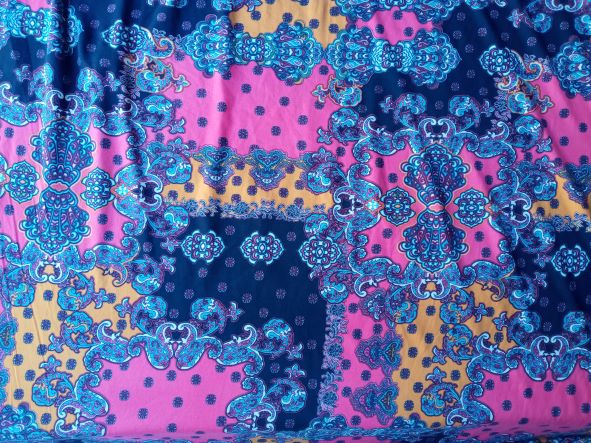 Trendy Paisley Geo on Double Brushed Poly Lycra
