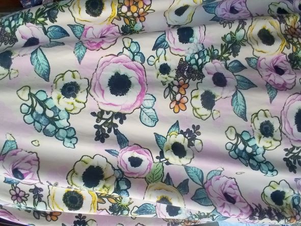 Picturesque Spring Flowers on Double Brushed Poly Lycra