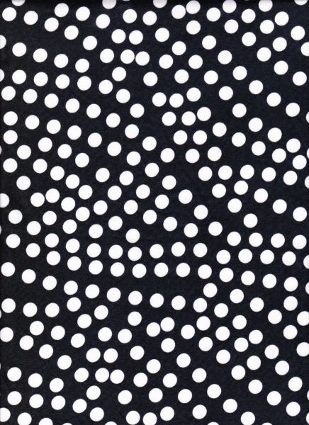 White Polka Dots on Dark Cement/Black Double Brushed Poly Lycra