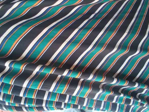 Multicolor Color DIAGONAL Stripe on Double Brushed Poly Lycra-1