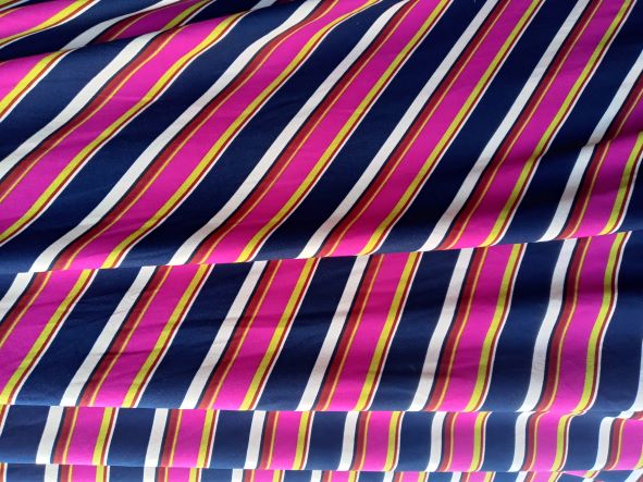 Multicolor Color DIAGONAL Stripe on Double Brushed Poly Lycra