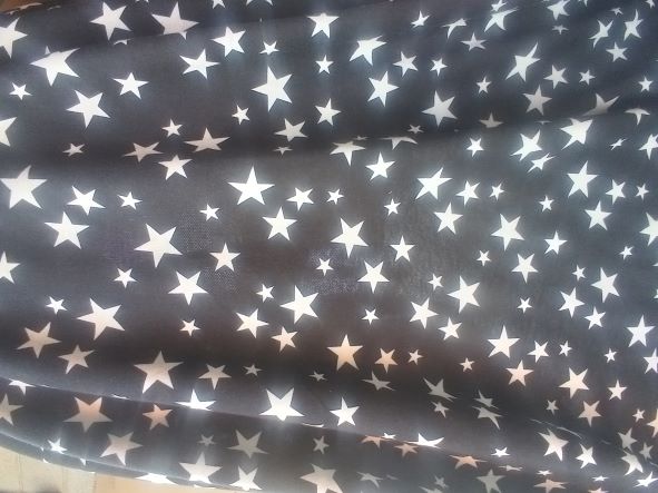White Stars on Black French Terry