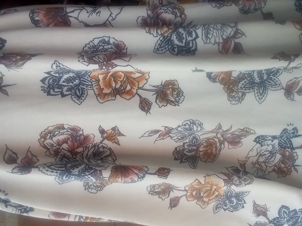 Vintage Florals on Ivory French Terry