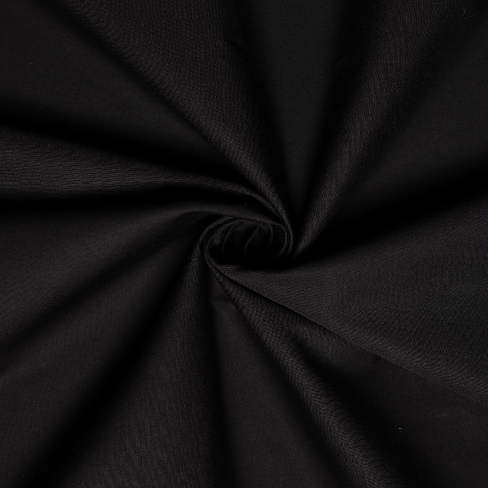 Black Poly Poplin Fabric- 60"