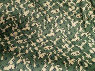 Fashion Logos on Green Techno Knit