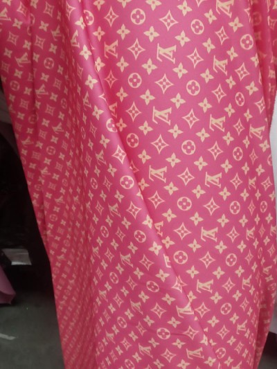 Fashion Logos on Hot Pink Techno Knit